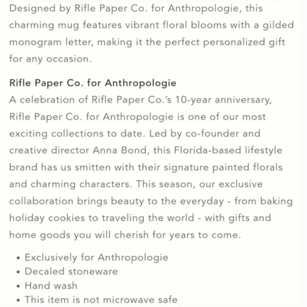 Anthropologie x Rifle Paper Co Garden Party 